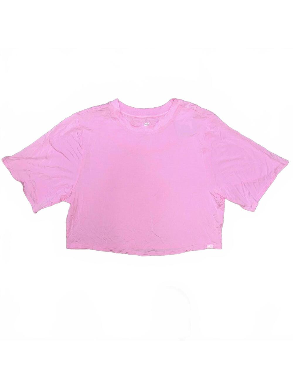 Bubble gum pink boxy crop top by JoyLab size Small